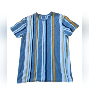 San Francisco Work Shirts Multicolor Vertical Stripe T-Shirt Size S EUC